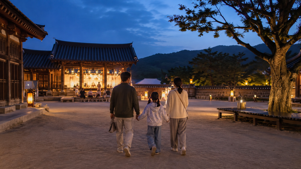 양주관아지의 가을 저녁 산책 풍경